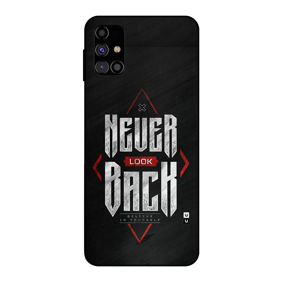 Never Look Back Diamond Metal Back Case for Galaxy M31s