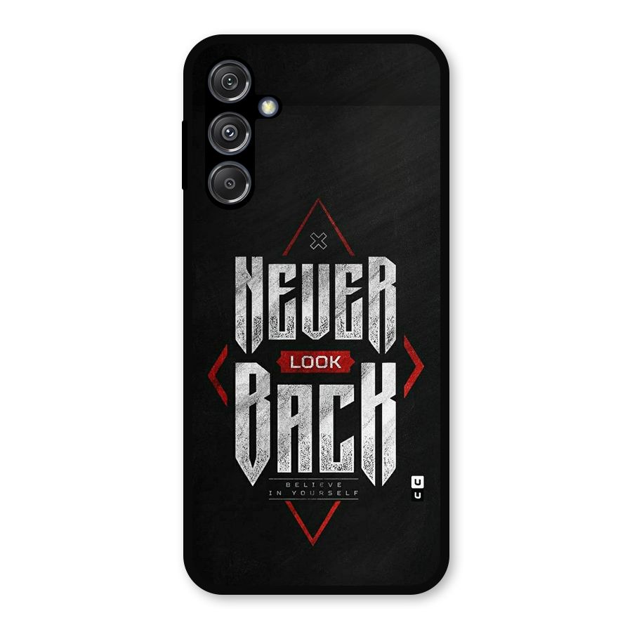 Never Look Back Diamond Metal Back Case for Galaxy M34 5G