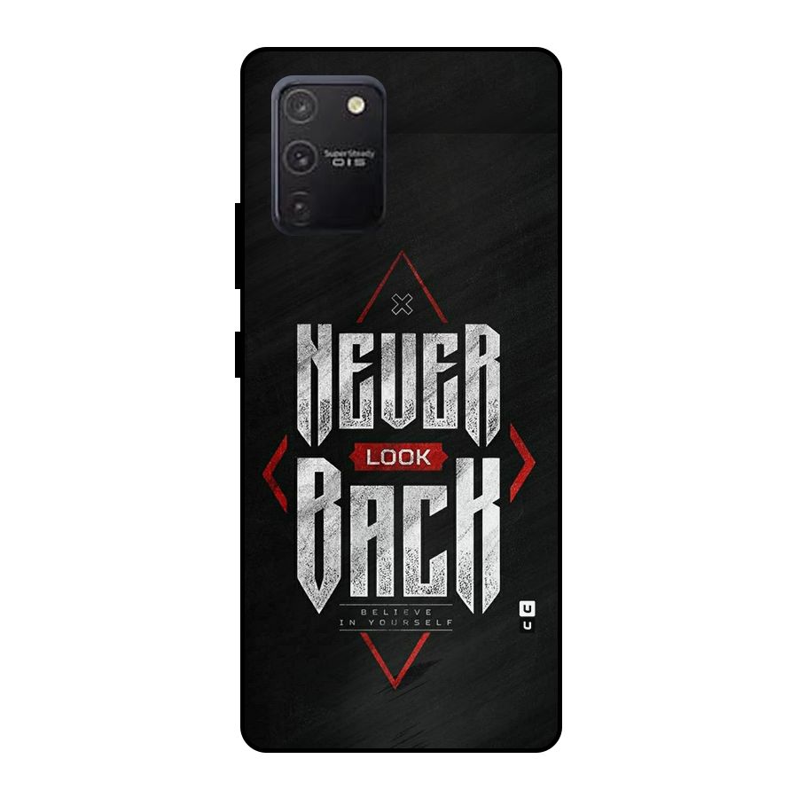 Never Look Back Diamond Metal Back Case for Galaxy S10 Lite