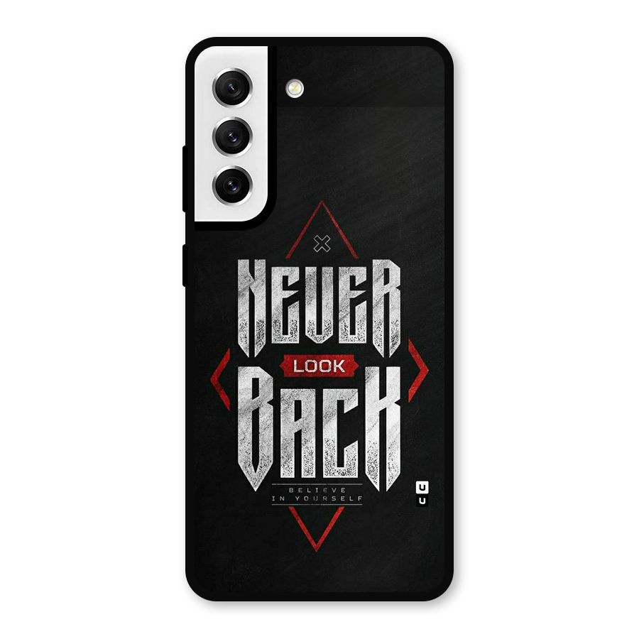 Never Look Back Diamond Metal Back Case for Galaxy S21 FE 5G