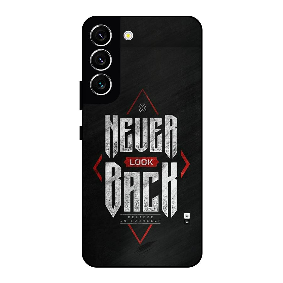 Never Look Back Diamond Metal Back Case for Galaxy S22 5G