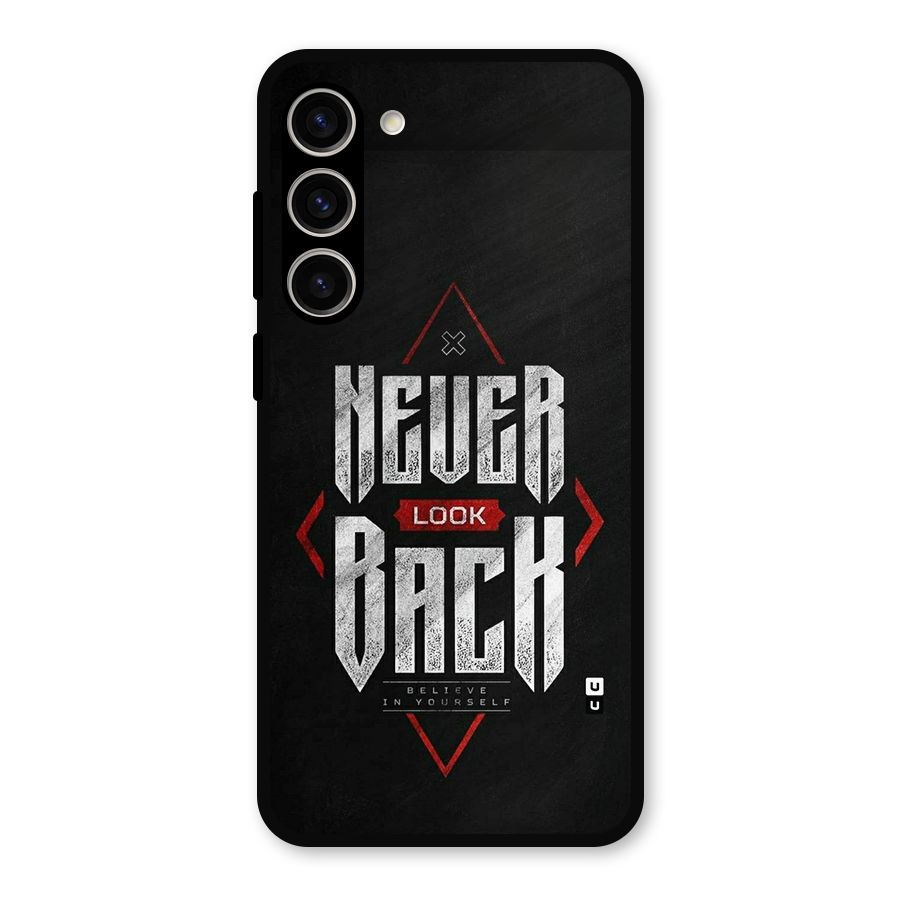 Never Look Back Diamond Metal Back Case for Galaxy S23 Plus