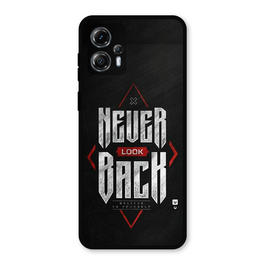 Never Look Back Diamond Metal Back Case for Moto G13