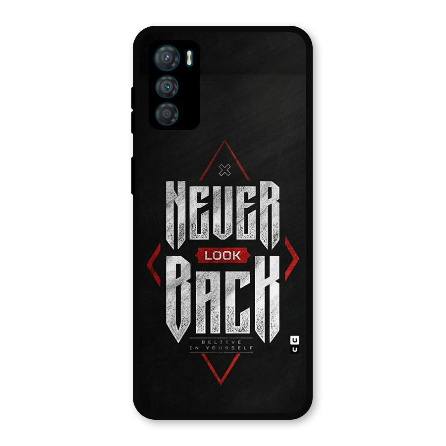 Never Look Back Diamond Metal Back Case for Moto G42