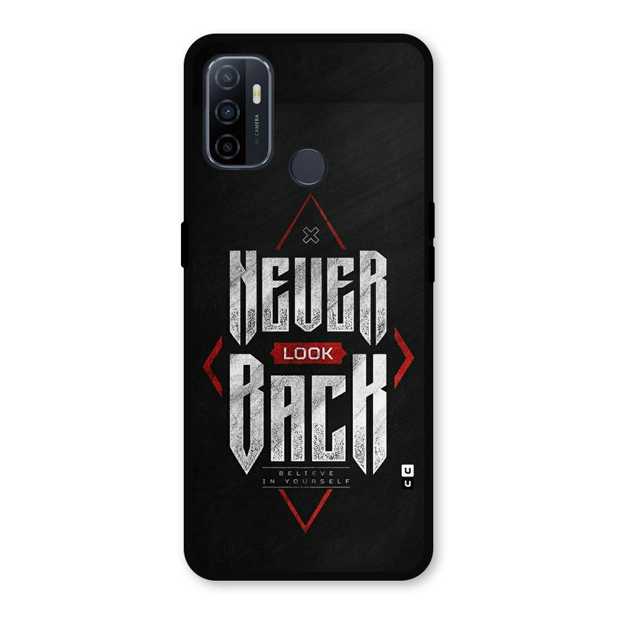 Never Look Back Diamond Metal Back Case for Oppo A53