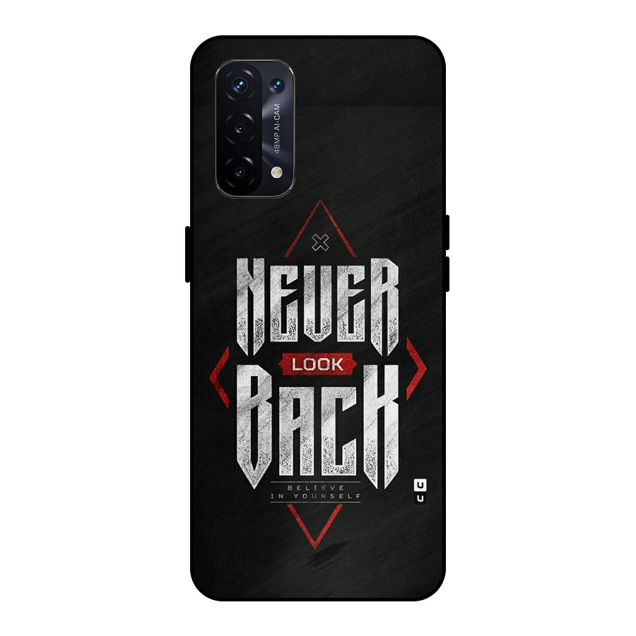 Never Look Back Diamond Metal Back Case for Oppo A74 5G