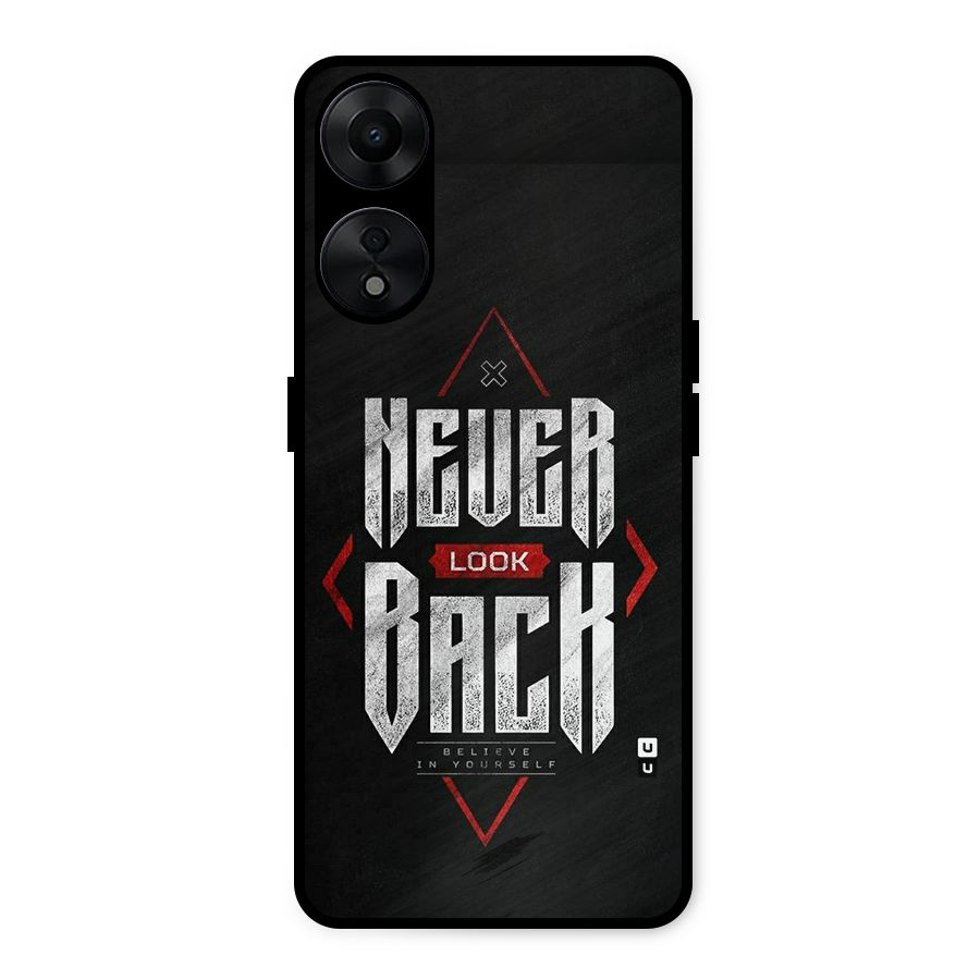 Never Look Back Diamond Metal Back Case for Oppo A78 5G