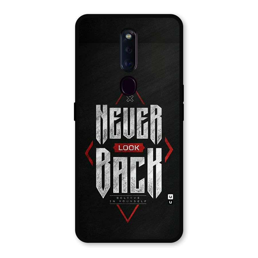 Never Look Back Diamond Metal Back Case for Oppo F11 Pro