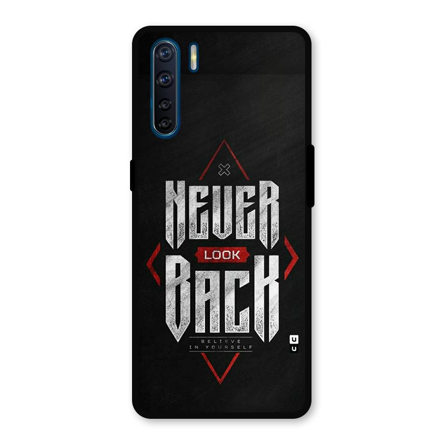 Never Look Back Diamond Metal Back Case for Oppo F15