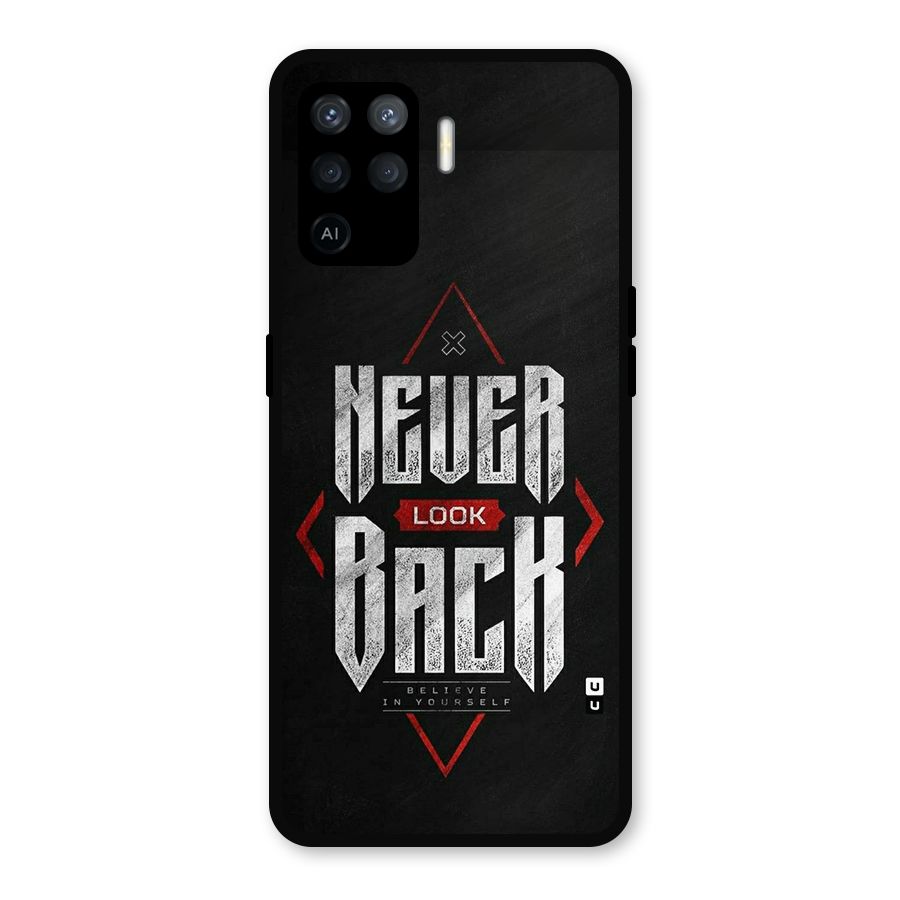 Never Look Back Diamond Metal Back Case for Oppo F19 Pro