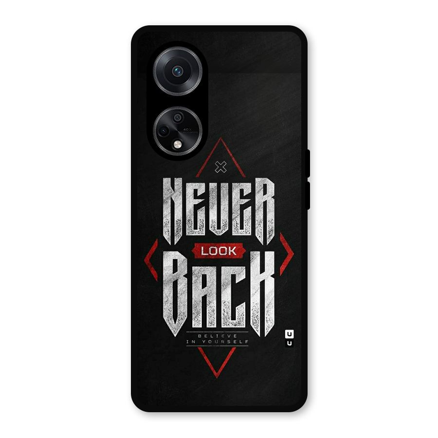 Never Look Back Diamond Metal Back Case for Oppo F23