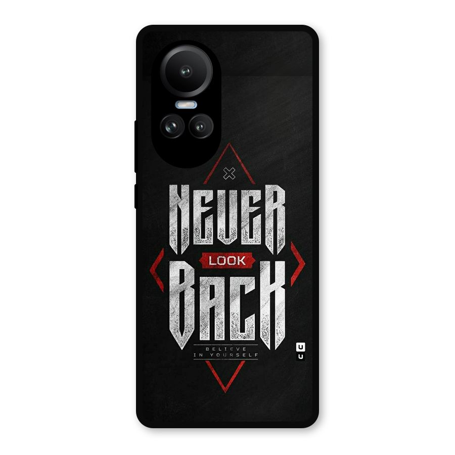 Never Look Back Diamond Metal Back Case for Oppo Reno10 Pro