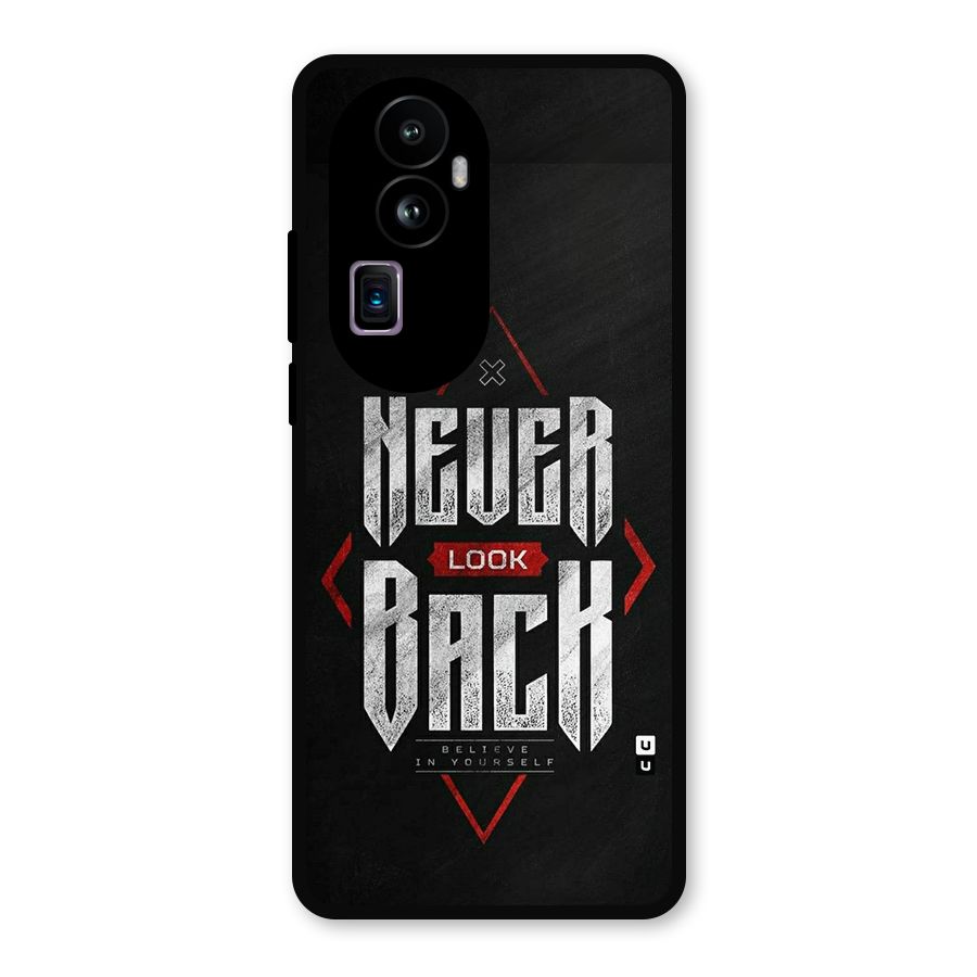 Never Look Back Diamond Metal Back Case for Oppo Reno10 Pro Plus