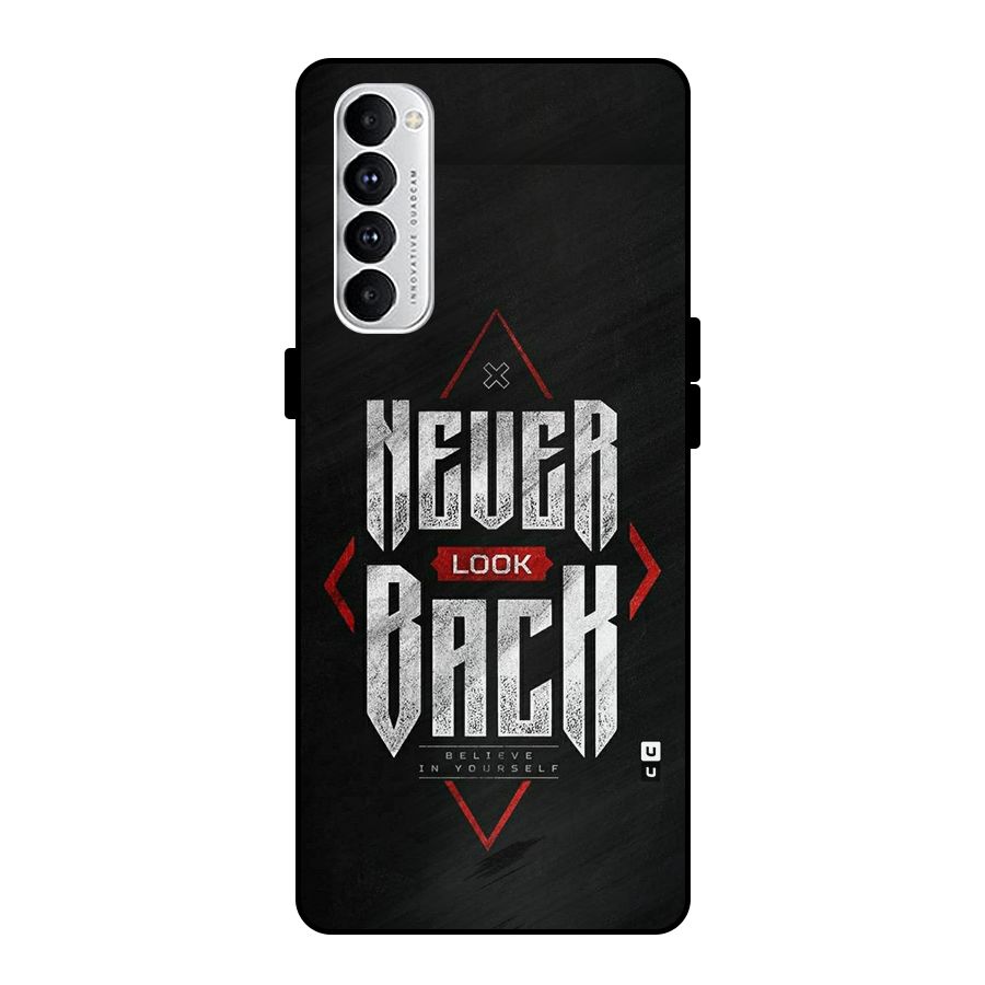 Never Look Back Diamond Metal Back Case for Oppo Reno4 Pro