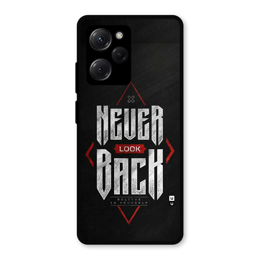 Never Look Back Diamond Metal Back Case for Poco X5 Pro