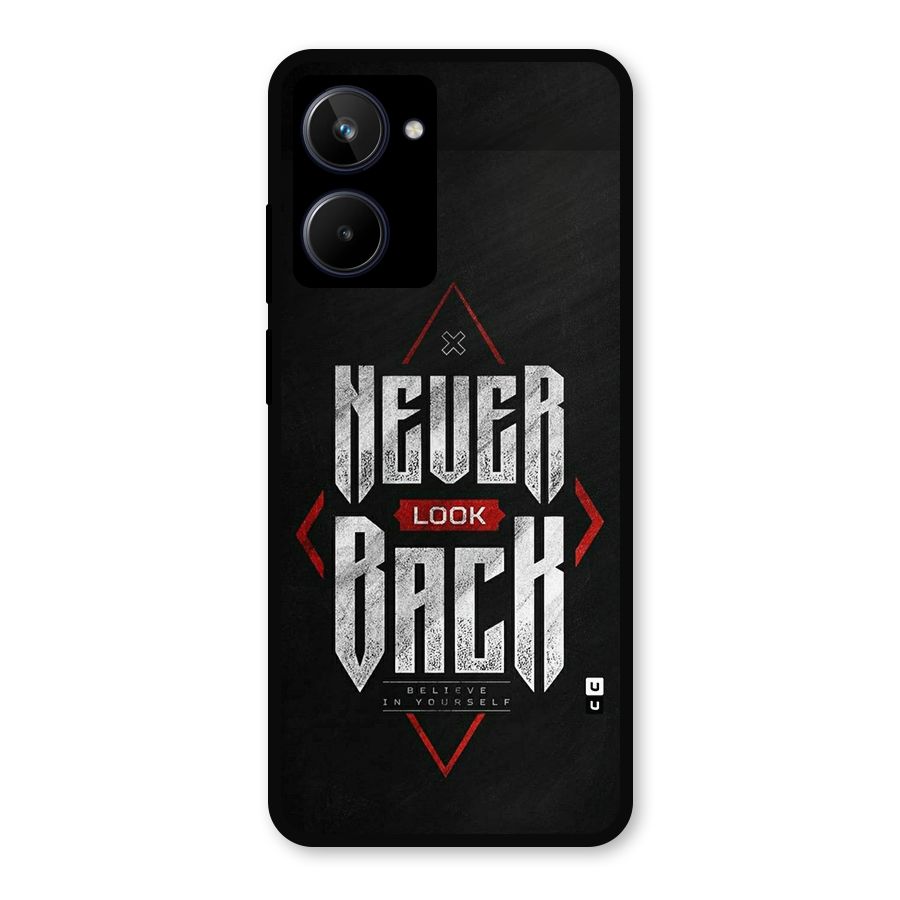 Never Look Back Diamond Metal Back Case for Realme 10