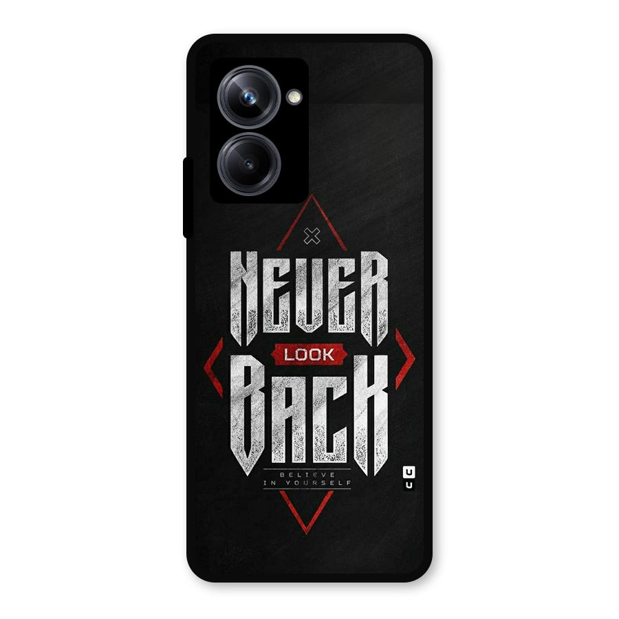Never Look Back Diamond Metal Back Case for Realme 10 Pro