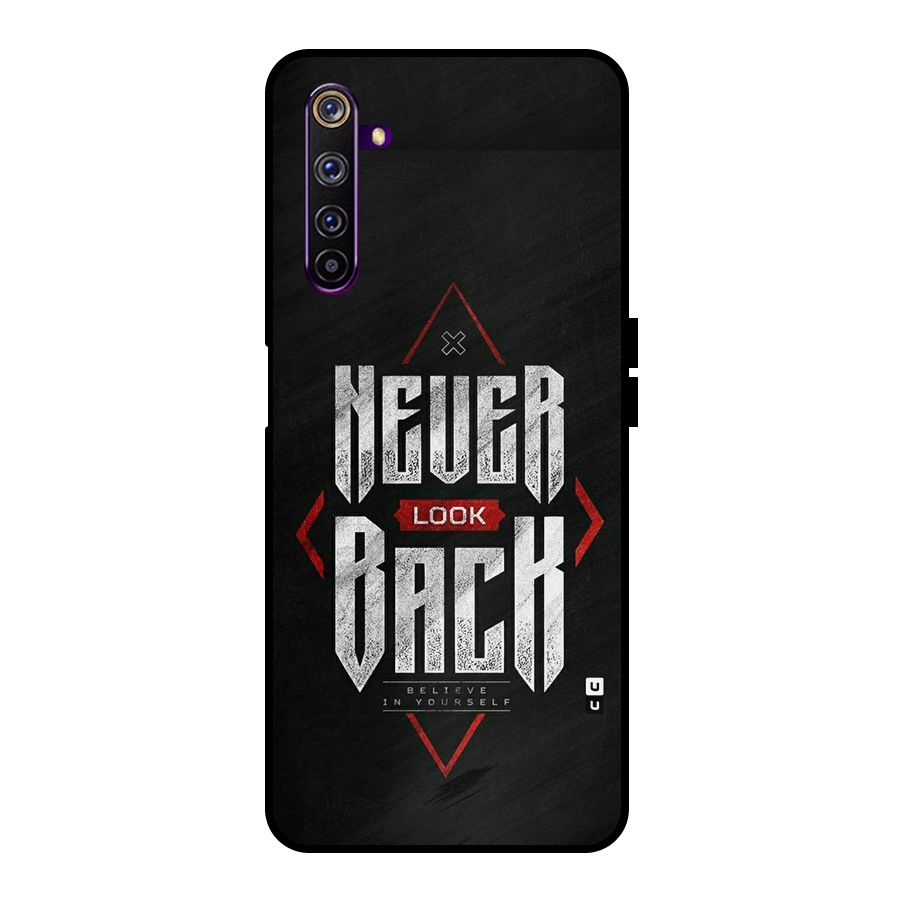 Never Look Back Diamond Metal Back Case for Realme 6 Pro