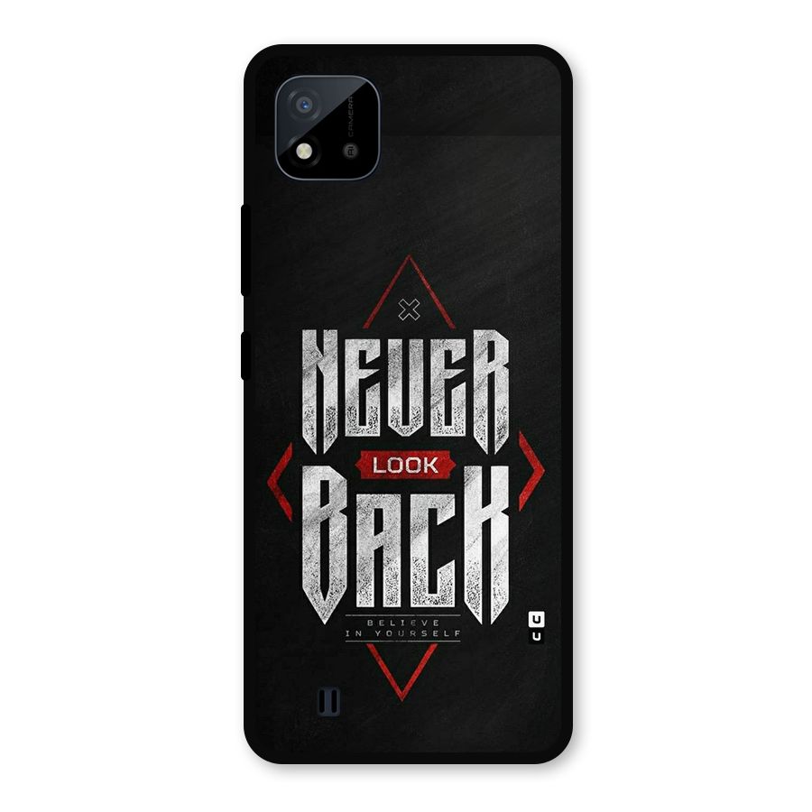 Never Look Back Diamond Metal Back Case for Realme C11 2021