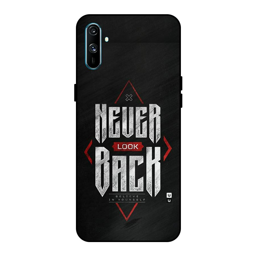 Never Look Back Diamond Metal Back Case for Realme C3