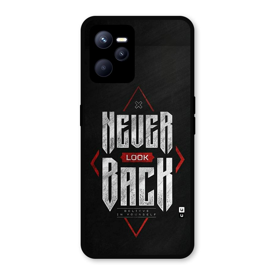 Never Look Back Diamond Metal Back Case for Realme C35