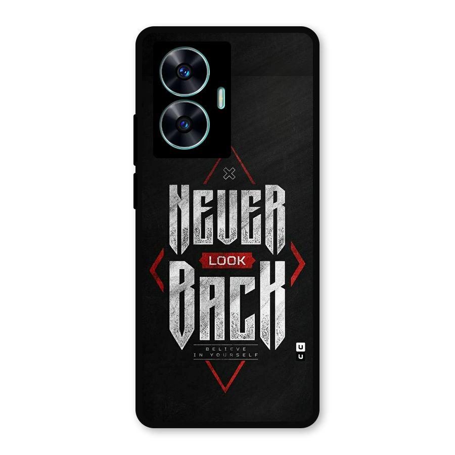 Never Look Back Diamond Metal Back Case for Realme Narzo N55