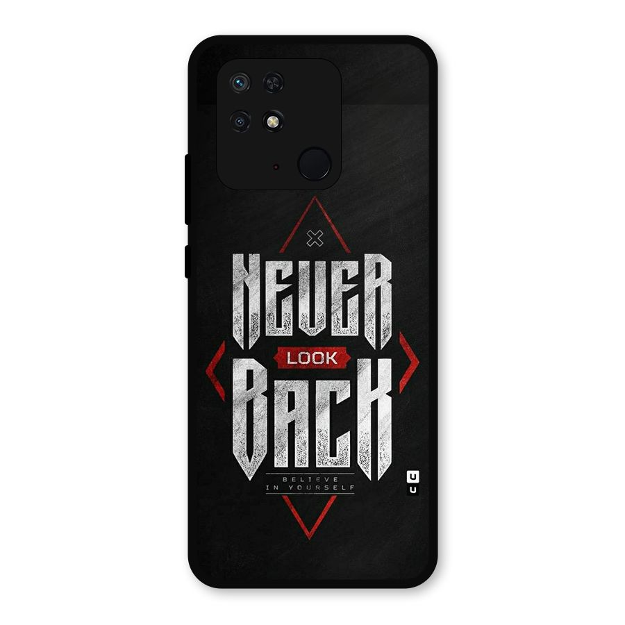Never Look Back Diamond Metal Back Case for Redmi 10 Power