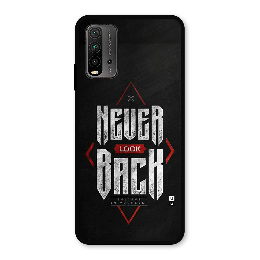 Never Look Back Diamond Metal Back Case for Redmi 9 Power