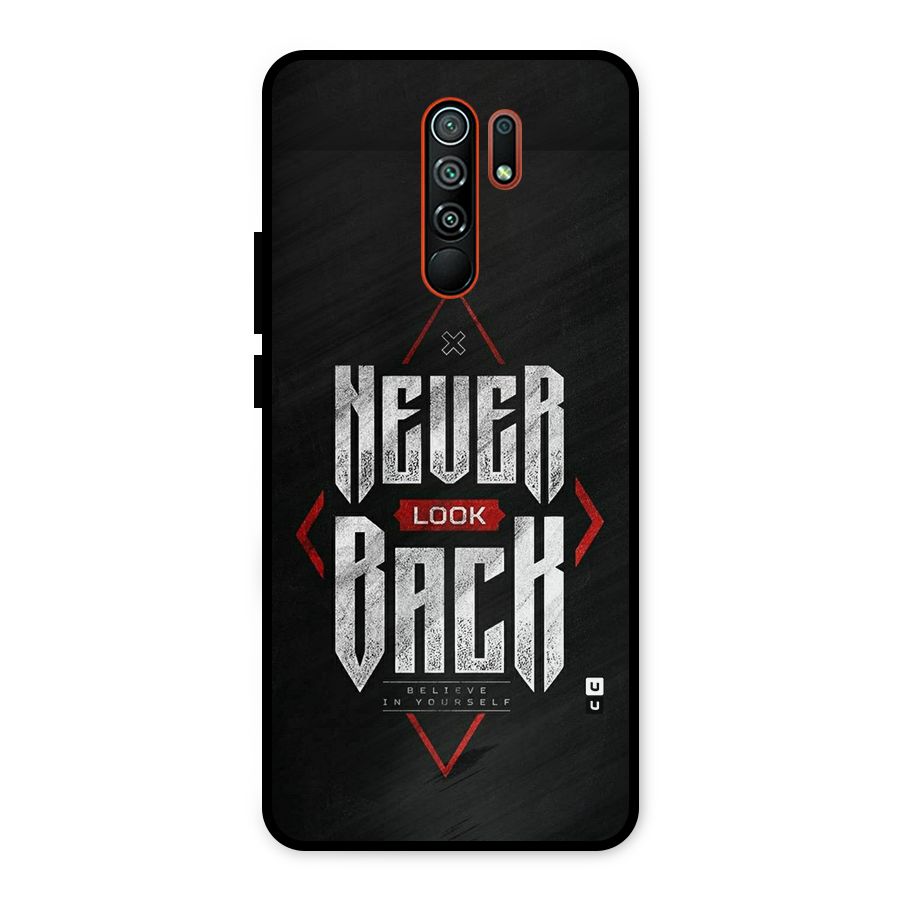 Never Look Back Diamond Metal Back Case for Redmi 9 Prime
