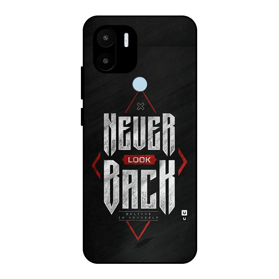 Never Look Back Diamond Metal Back Case for Redmi A2 Plus