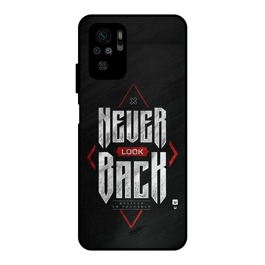 Never Look Back Diamond Metal Back Case for Redmi Note 10S