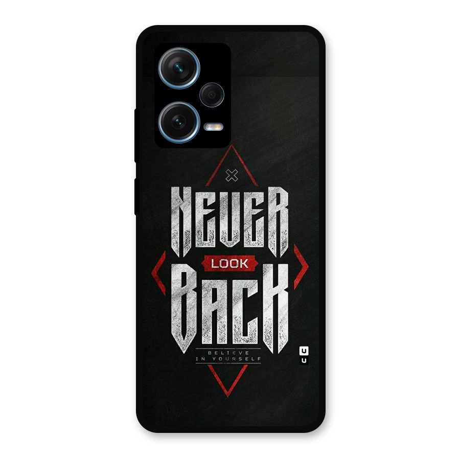 Never Look Back Diamond Metal Back Case for Redmi Note 12 Pro Plus 5G