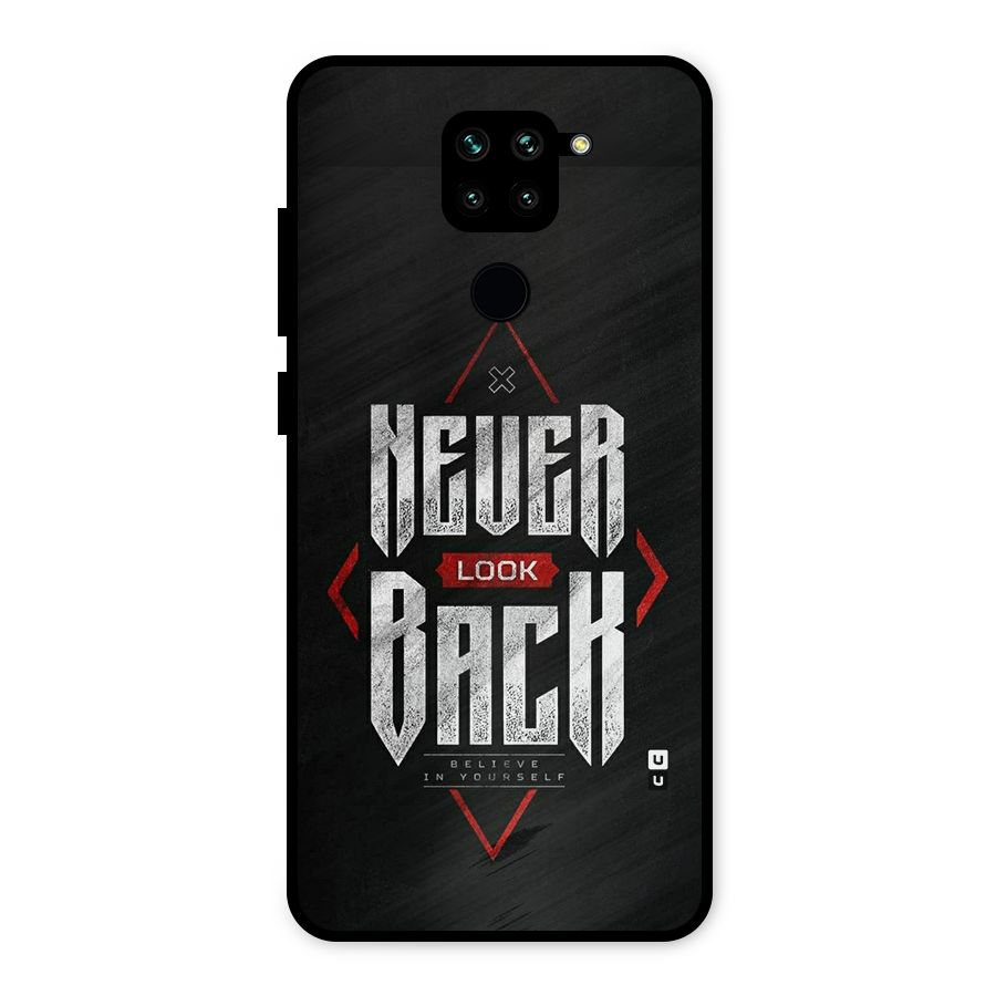 Never Look Back Diamond Metal Back Case for Redmi Note 9