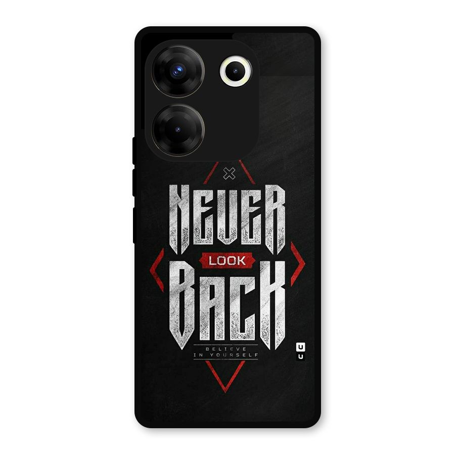 Never Look Back Diamond Metal Back Case for Tecno Camon 20