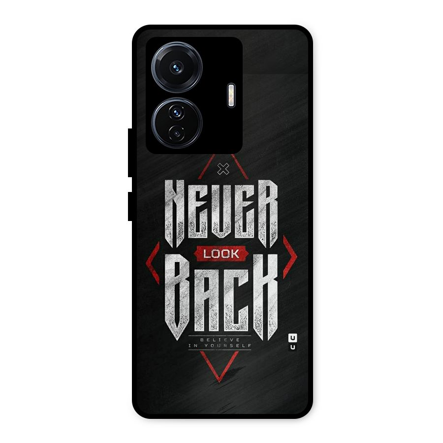 Never Look Back Diamond Metal Back Case for Vivo T1 Pro