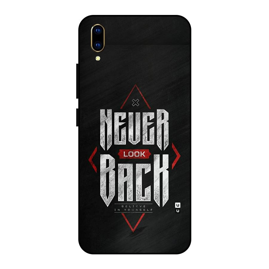 Never Look Back Diamond Metal Back Case for Vivo V11 Pro