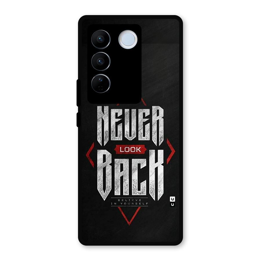 Never Look Back Diamond Metal Back Case for Vivo V27