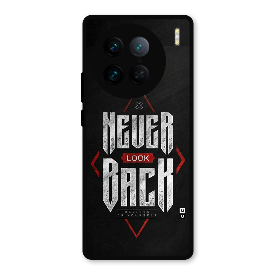Never Look Back Diamond Metal Back Case for Vivo X90 Pro