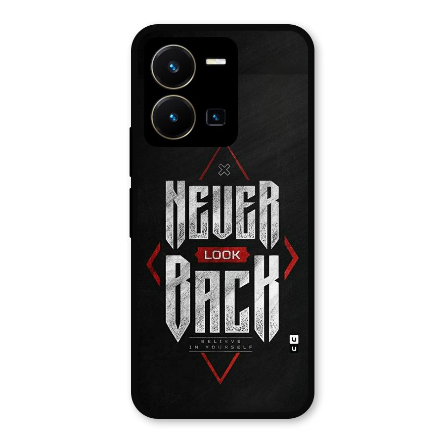 Never Look Back Diamond Metal Back Case for Vivo Y35