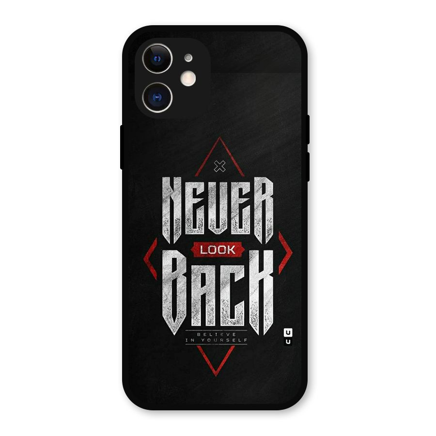 Never Look Back Diamond Metal Back Case for iPhone 12