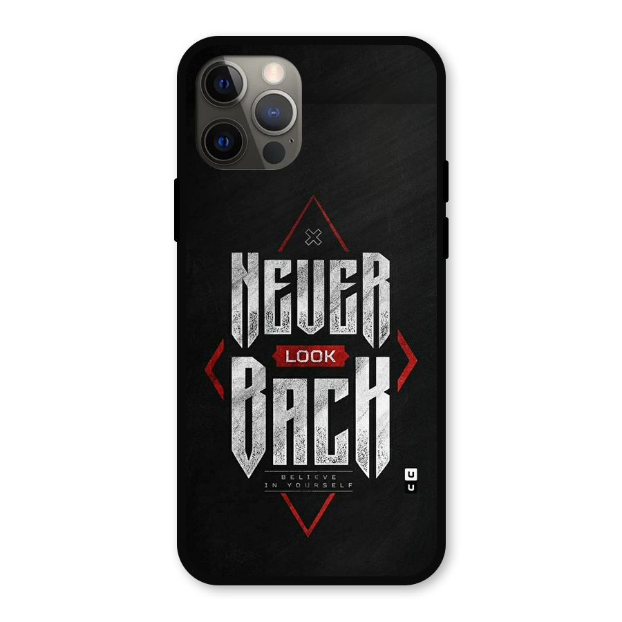 Never Look Back Diamond Metal Back Case for iPhone 12 Pro