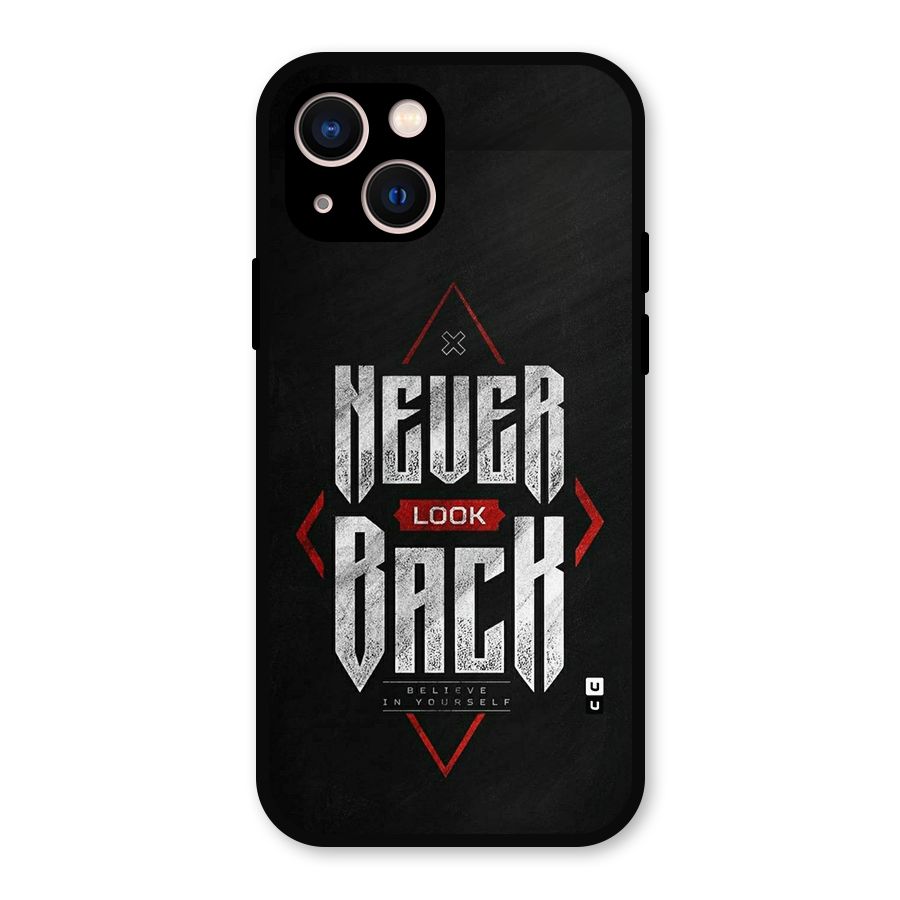 Never Look Back Diamond Metal Back Case for iPhone 13