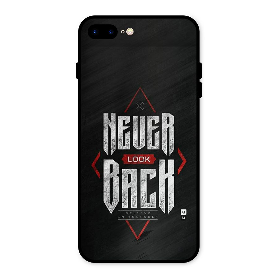 Never Look Back Diamond Metal Back Case for iPhone 8 Plus