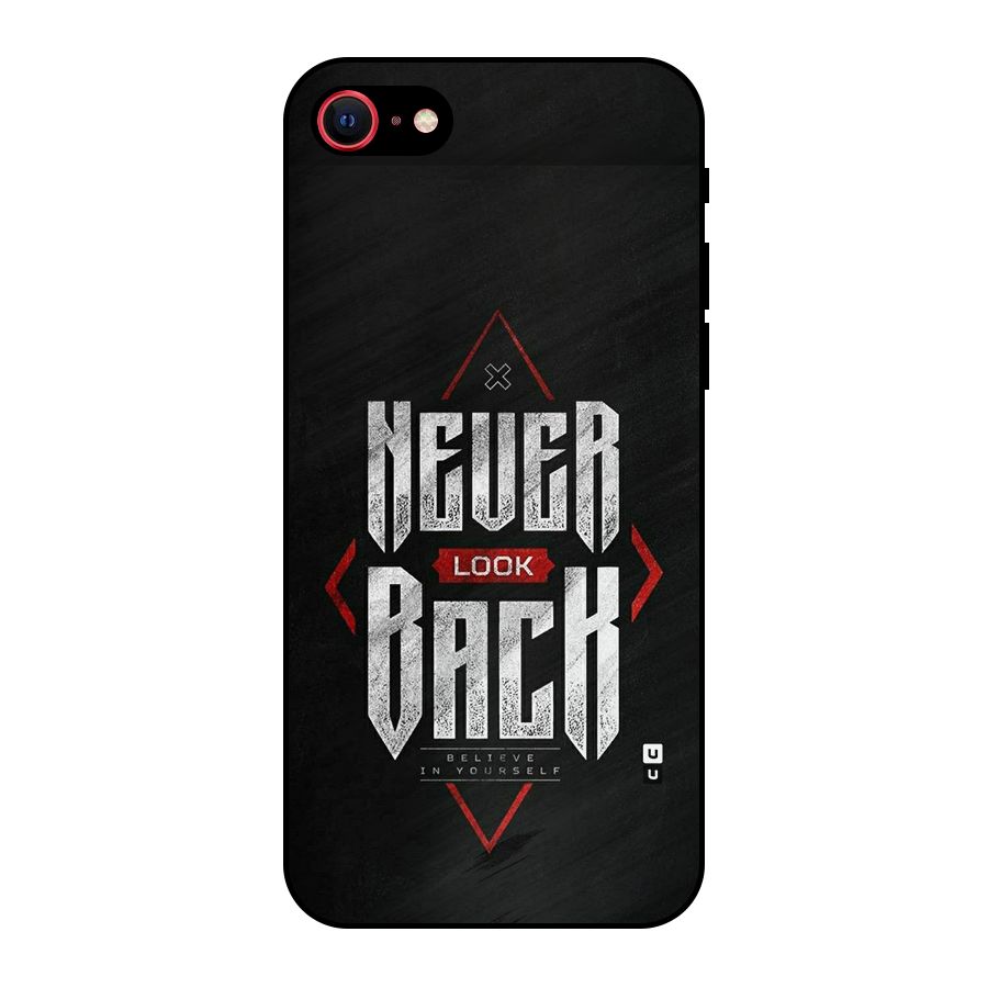 Never Look Back Diamond Metal Back Case for iPhone SE 2022