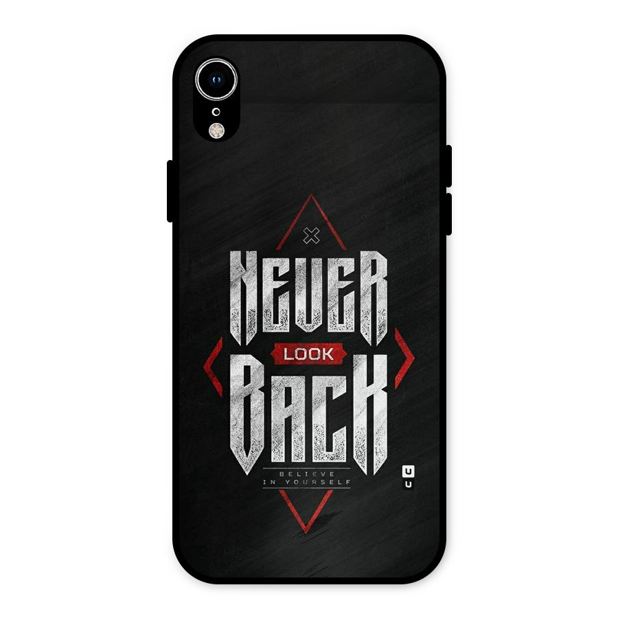 Never Look Back Diamond Metal Back Case for iPhone XR