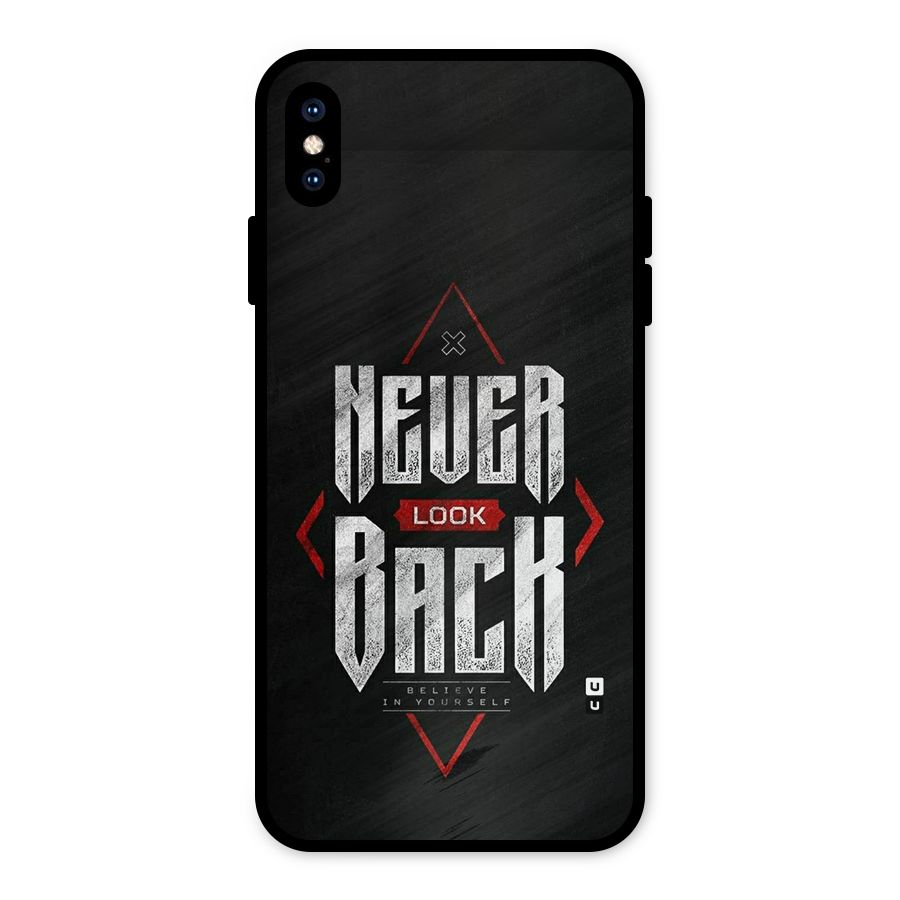 Never Look Back Diamond Metal Back Case for iPhone XS Max