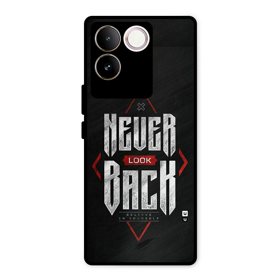 Never Look Back Diamond Metal Back Case for iQOO Z7 Pro