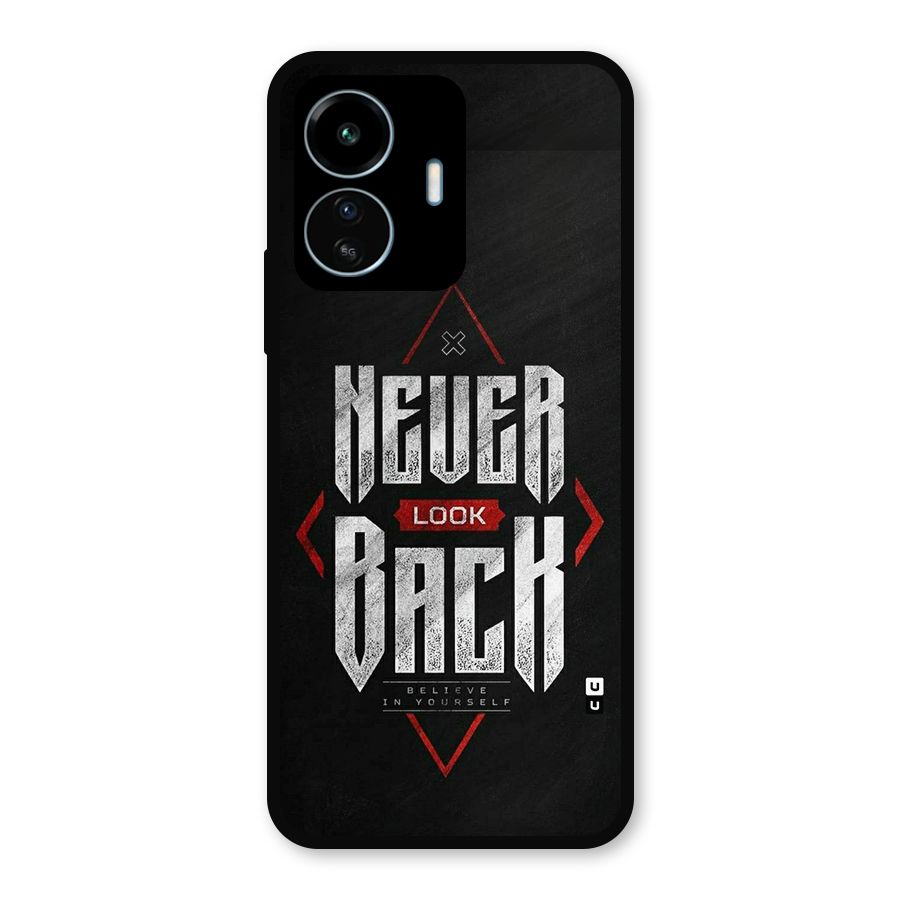 Never Look Back Diamond Metal Back Case for vivo iQOO Z6 Lite 5G