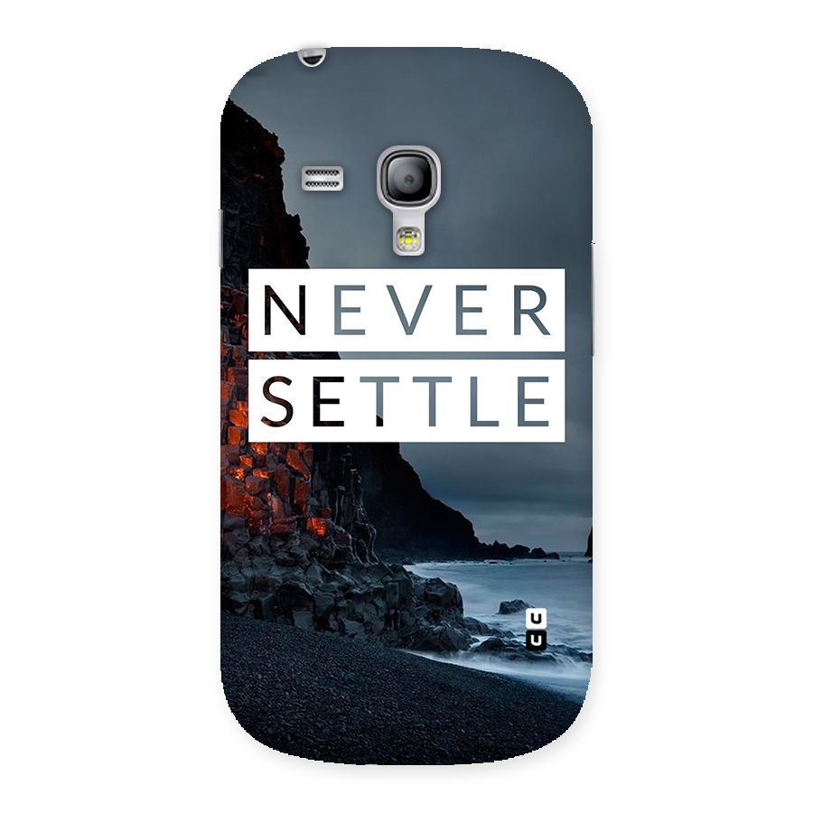 Never Settle Dark Beach Back Case for Galaxy S3 Mini