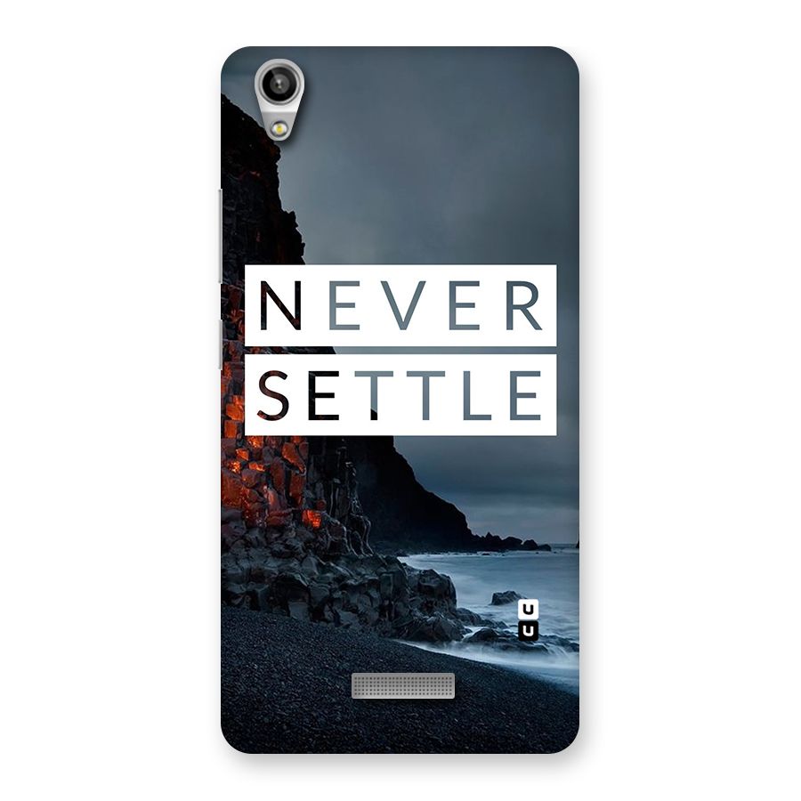 Never Settle Dark Beach Back Case for Lava-Pixel-V1
